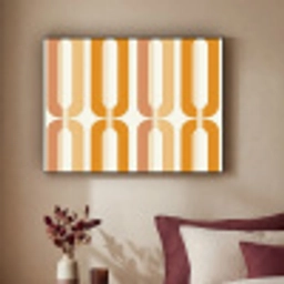 U-vorm - Retro - Oranje Textielframe zwart klein 947 -sfeer1