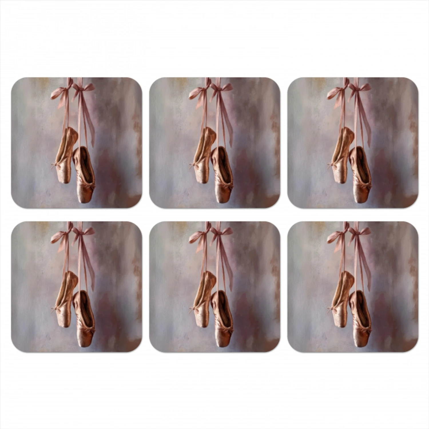 Balletschoenen - Satijn - Aardetinten onderzetter kurk middel -3d