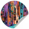 Abstract - Figuren - Kleurrijk Wandcirkel behangsticker klein -3d