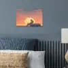 Busje - Kat - Zonsondergang - Oranje poster papier klein -sfeer2