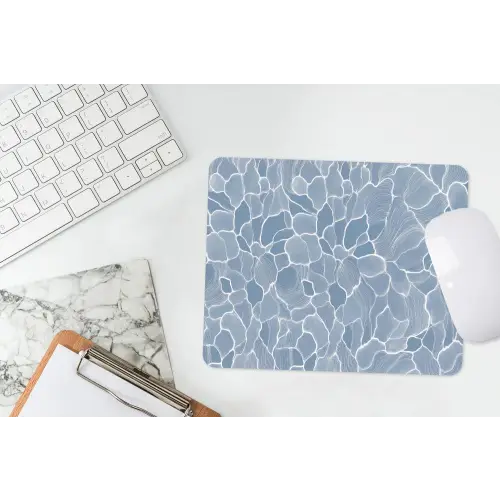 Abstract - Blauw - Bladeren muismat rubber klein -witbureau