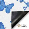 Vlinder - Bloemen - Blauw Deurmat klein 898 -antislip_NL