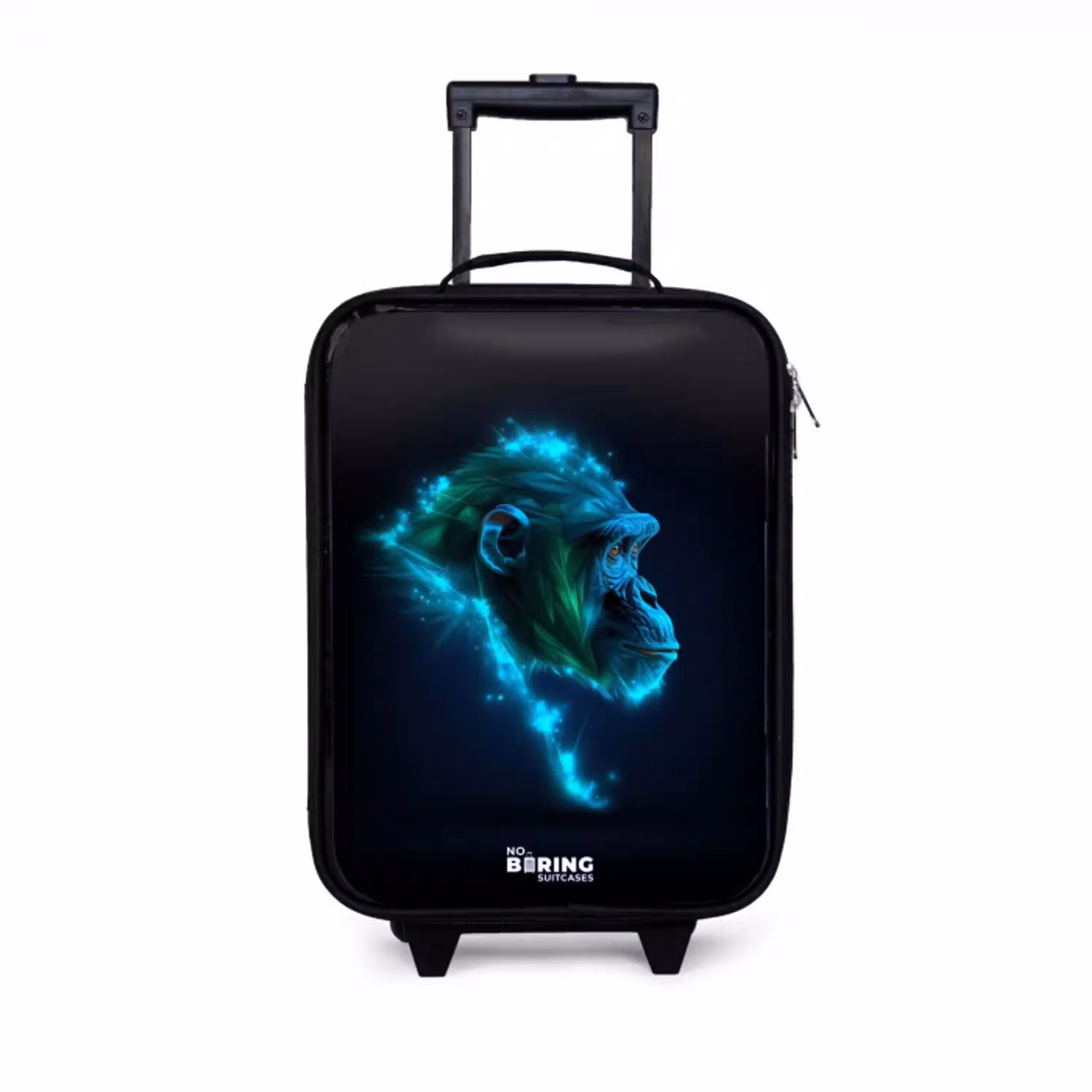 Neon silhouet van een chimpansee Kinderkoffer - Zwart klein -3d