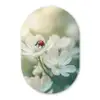 Lieveheersbeestje - Bloemen - Wit Wandcirkel Ovaal Forex klein -3d