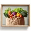 Papieren - Boodschappen - Groente - Kleurrijk Dienblad Rechthoek middel -z3d_shopping