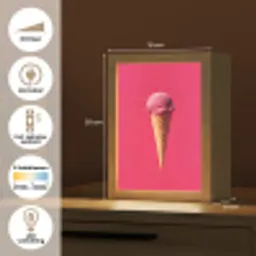 Schepijs - Roze - Hoorntje Light Box met kabel (Tafellamp) klein -USP_NL
