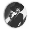 Vrouw - Wijn - Chic Akoestische PET Vilt - Rond klein -3d