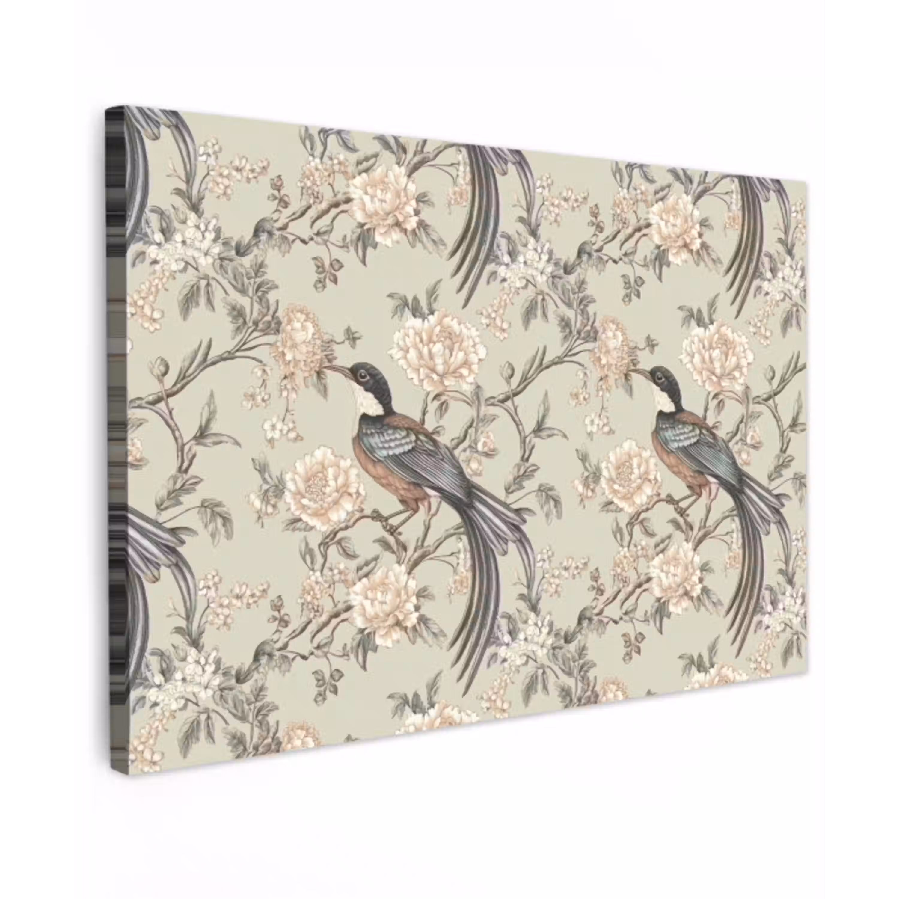 Bloem - Vogel - Kleurrijk Tuinposter op houten frame 2 cm dik klein 845 -3d