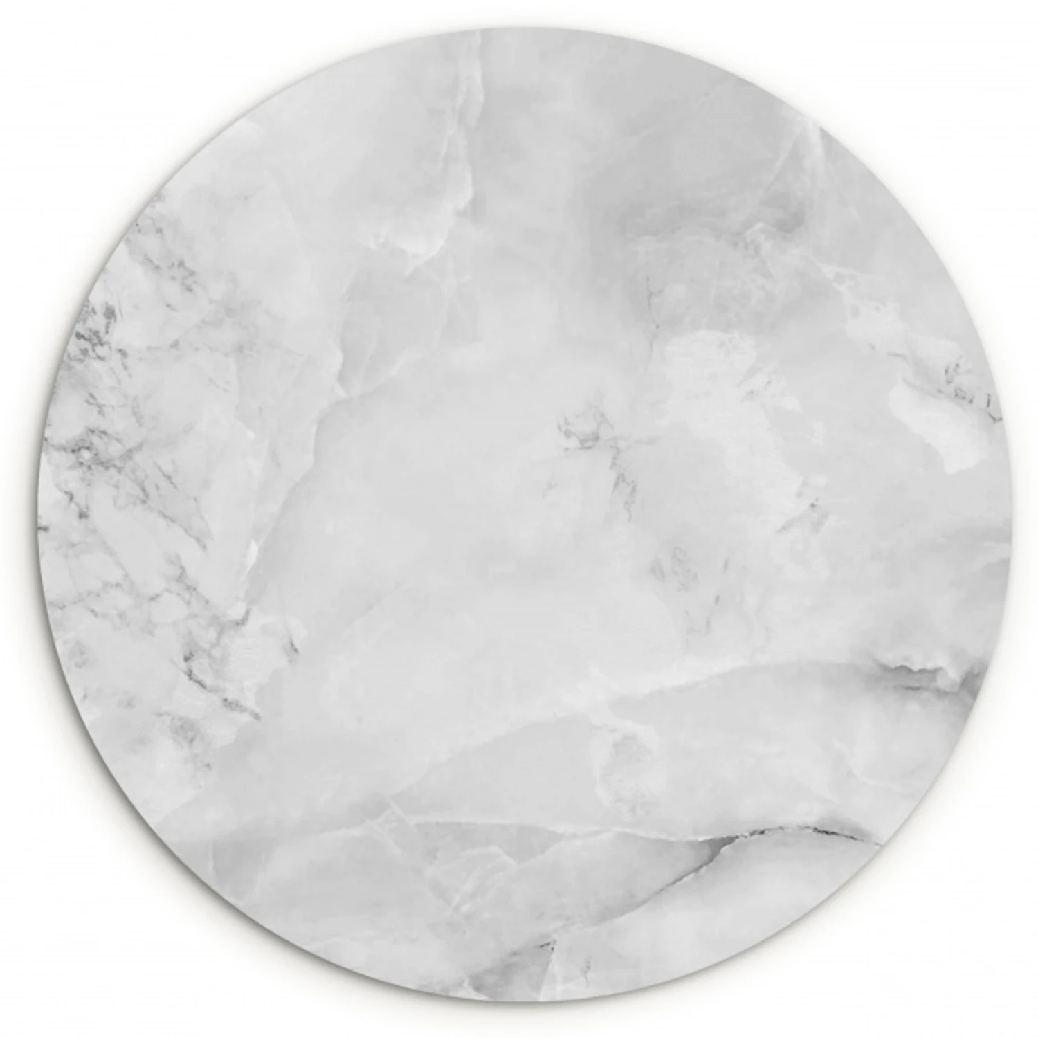 Marmer - Steen - Wit - Grijs - Marmerlook Wandcirkel kunststof plaat 5mm dik klein -3d