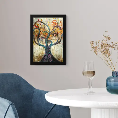 Kunst - Levensboom - Botanisch - Abstract fotolijst zwart zonder passe partout klein -sfeer4