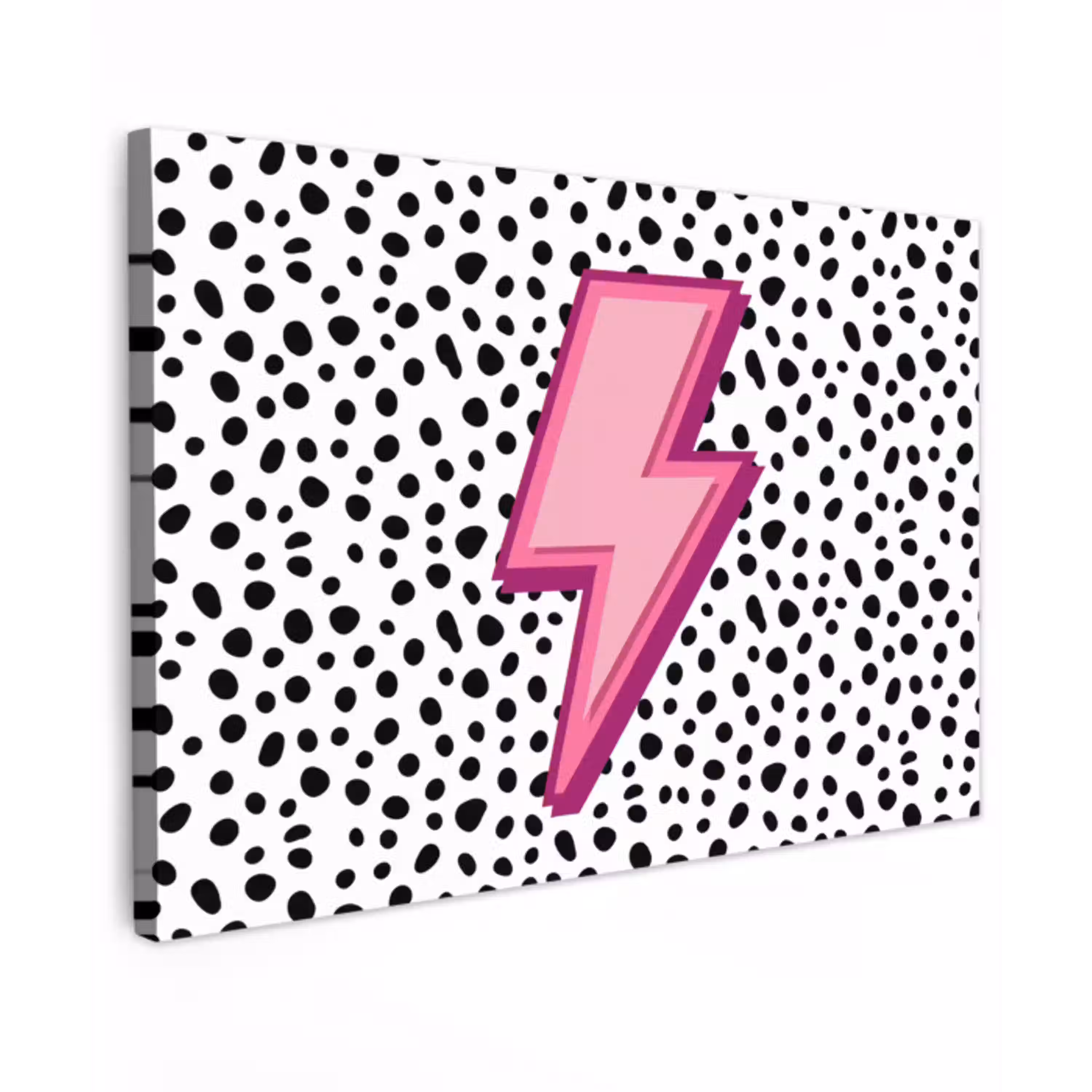 Bliksem - Roze - Stippen canvas 2cm klein -z3d