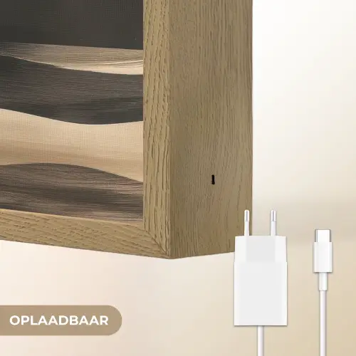 Maan - Cirkel - Goud Light Box met batterij (Wandlamp) middel -USP_websiteoplaadbaarNL