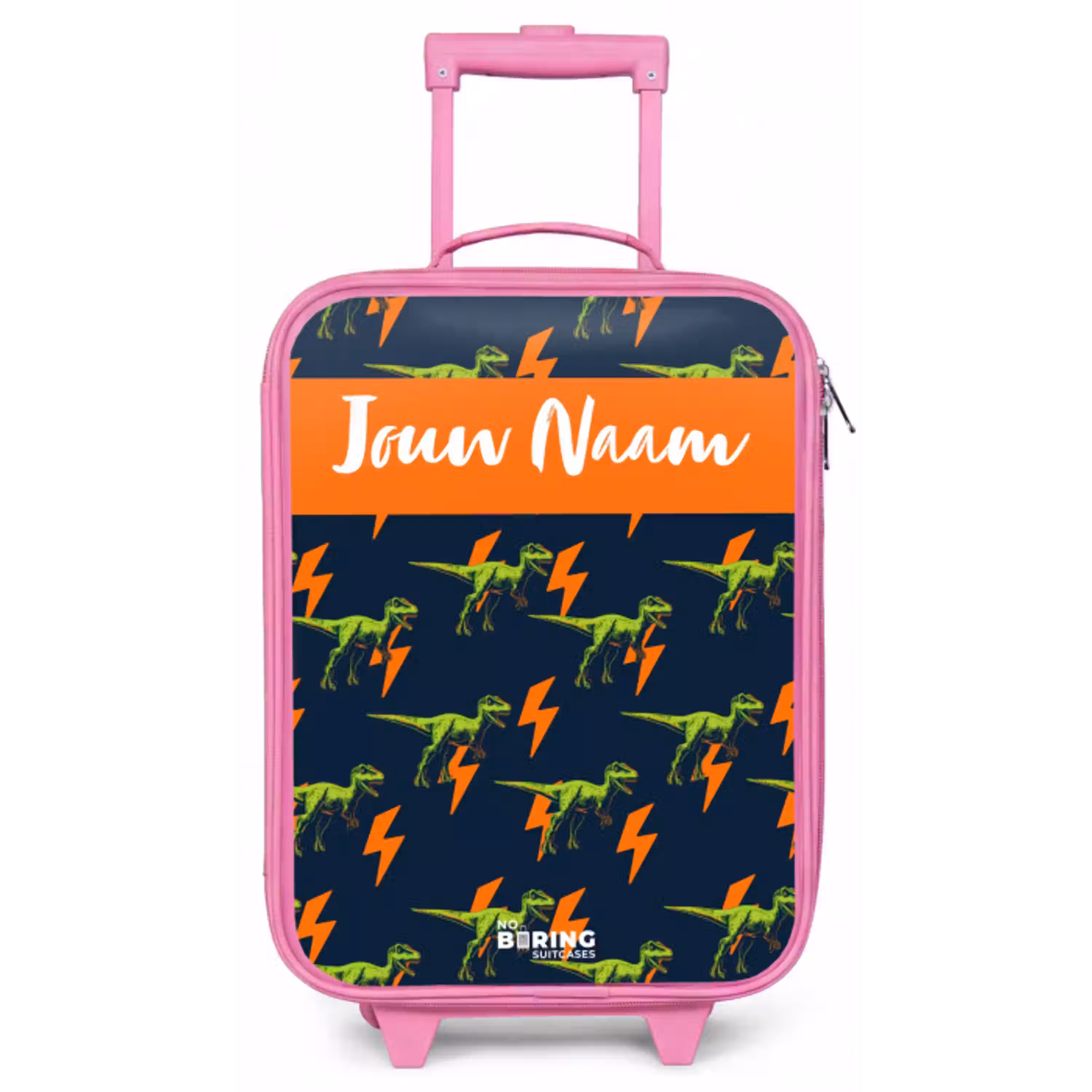 Dinos - Bliksem - Dieren - Blauw Kinderkoffer - Roze klein -zz3dotto