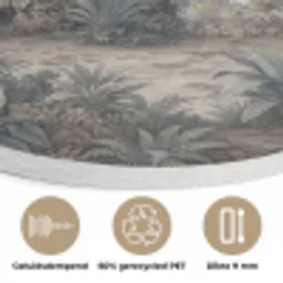 Tropisch - Landschap - Illustratie Akoestische PET Vilt - Rond klein -closeup_NL
