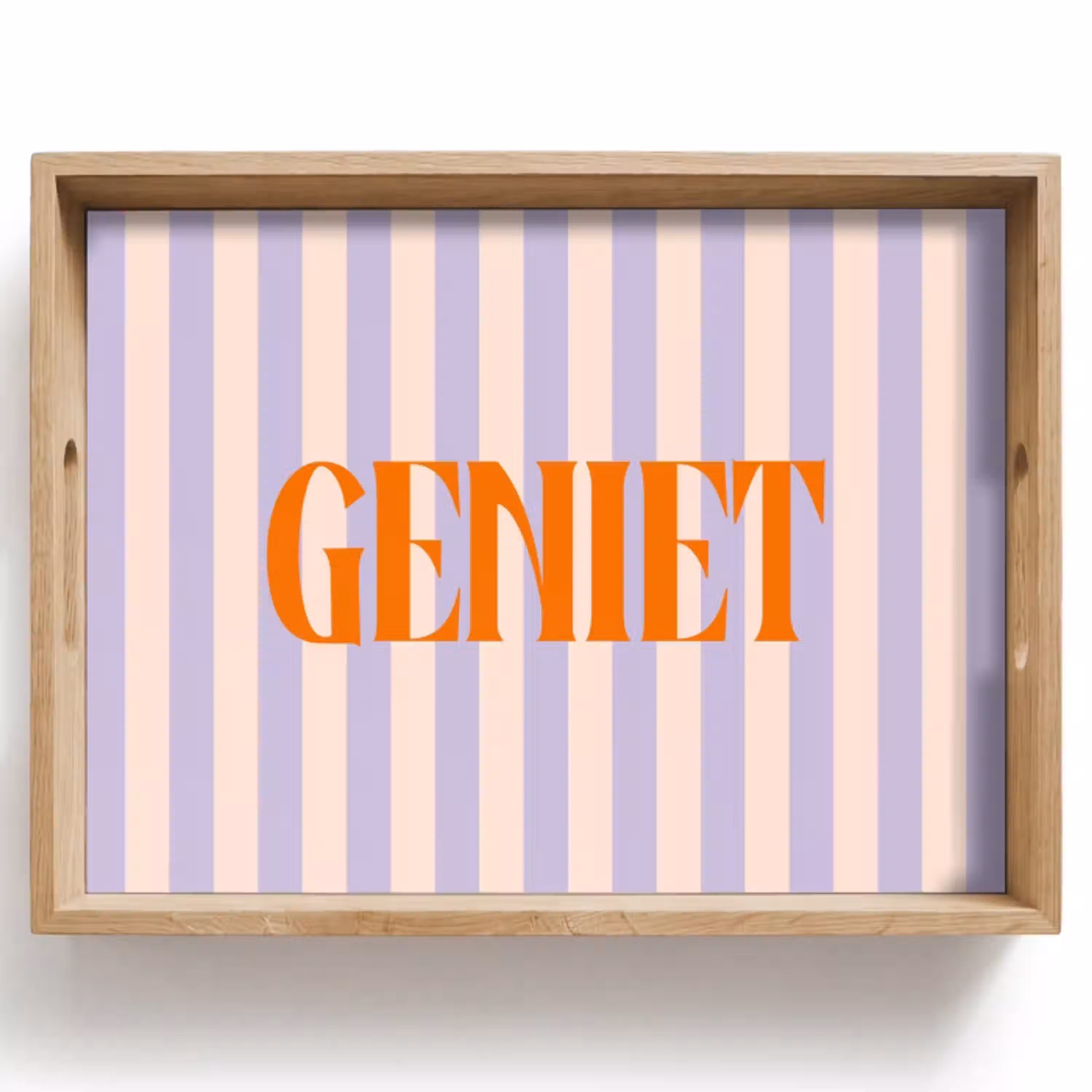 Lila - Oranje - Strepen - Geniet Dienblad Rechthoek middel -z3d_shopping