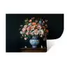 Hout - Vaas - Kleuren - Bloemen Muursticker klein -3d