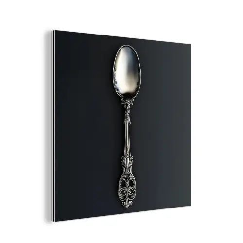 Lepel - Zilver - Metaal aluminium wit klein -3d