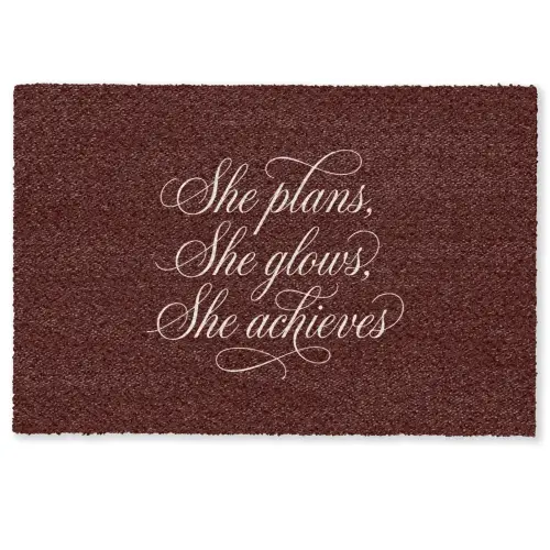She plans she glows she achieves - Rood - Cursief Deurmat klein -zkaufland3d