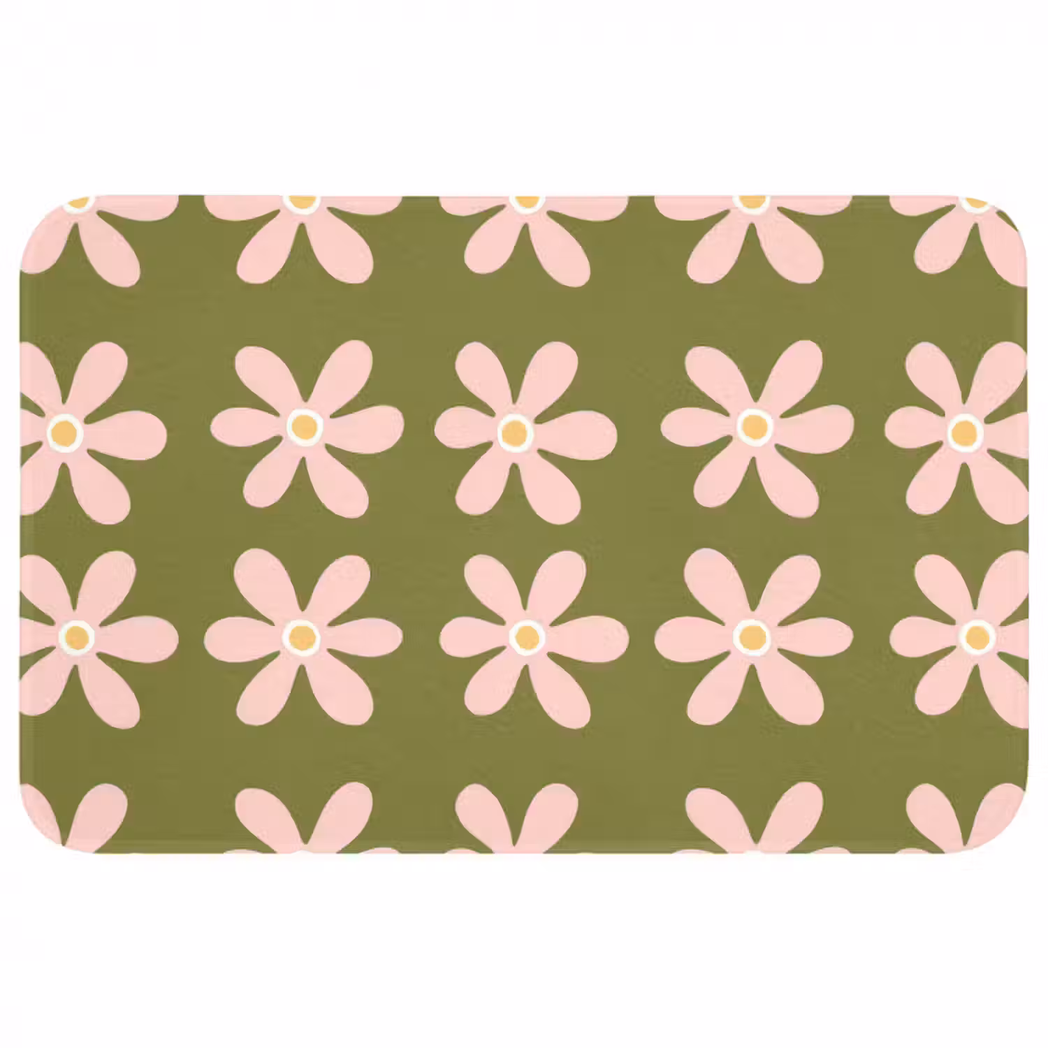 Badematte - Blume - Modern - Grün