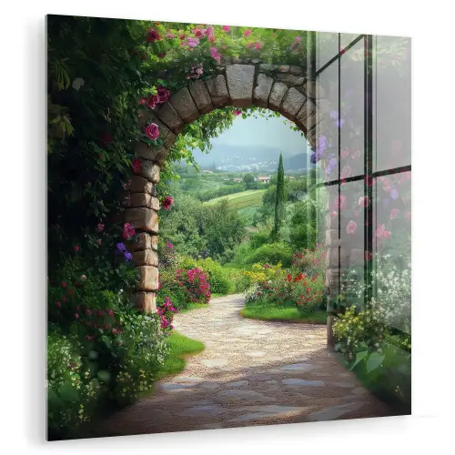 Doorkijk - Landschap - Bloemen - Pad - Uitzicht plexiglas 5mm klein -zzzproduct_nieuw