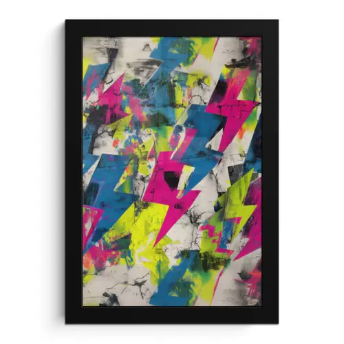 Bliksemschichten - Patroon - Marmer - Kleuren fotolijst zwart zonder passe partout klein -3d