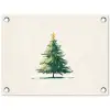 Kerstboom - Illustratie - Ster - Sneeuw tuinposter los doek klein -3d