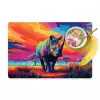 Neushoorn - Zonsondergang - Savanna - Kleurrijk Placemat vinyl groot -zzzproduct_Kitchenyeah-website