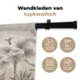 Jungle - Banenboom - Kolibrie - Beige Wandkleed katoen klein -sfeer2