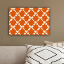 Oranje - Ruitpatroon - Wit canvas 2cm klein 34 -sfeer3