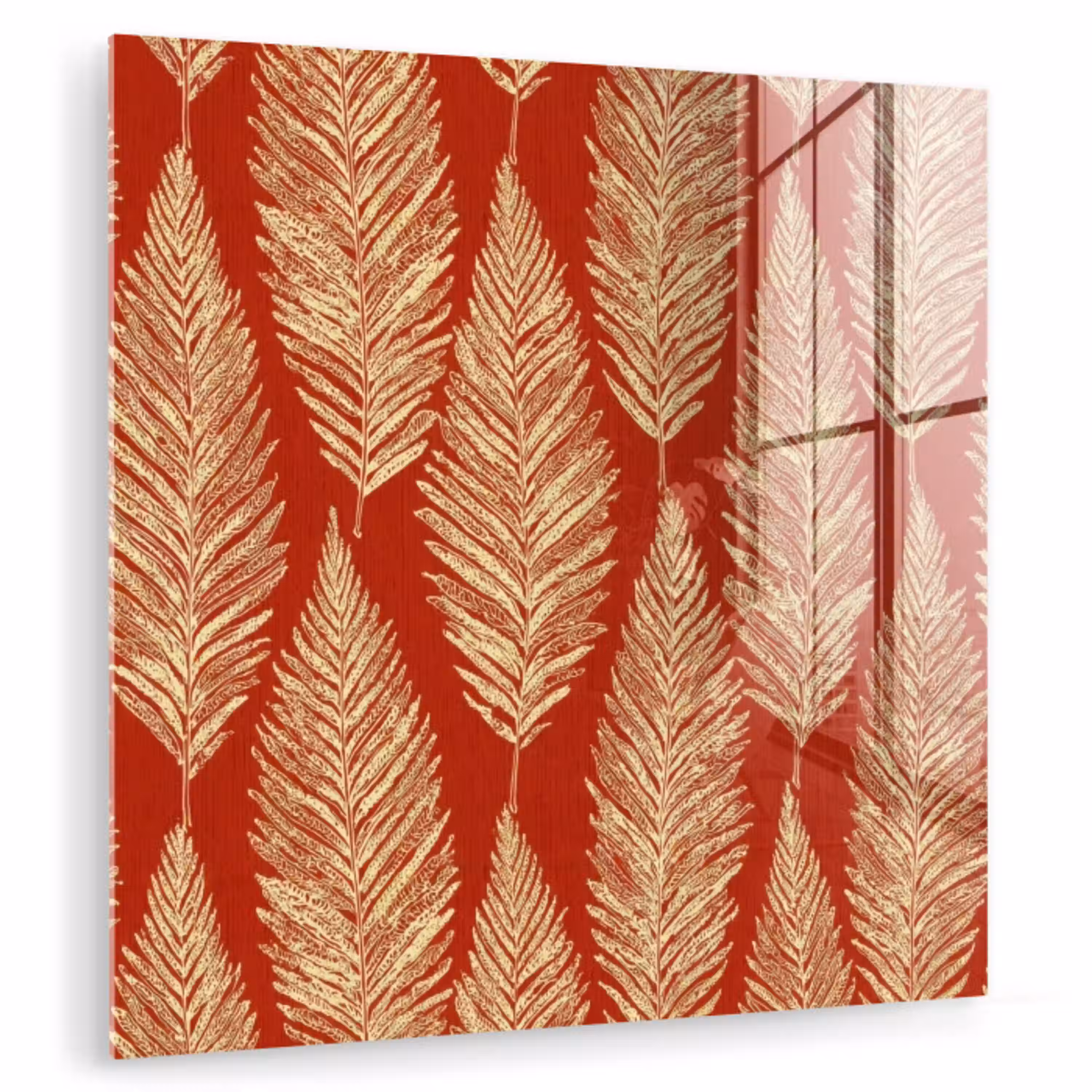 Rood - Botanisch - Varen - Patroon plexiglas 5mm klein 11 -zzzproduct_nieuw