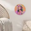 Portret - Bloemenkroon - Vrouw Akoestische PET Vilt - Rond klein -sfeer4