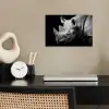Dieren - Neushoorn - Zwart - Wit - Portret poster papier klein -sfeer1