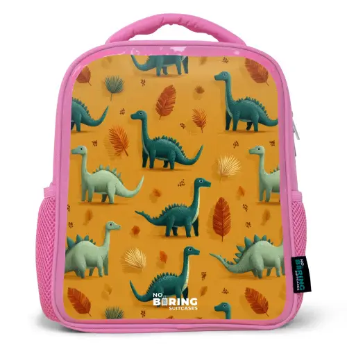 Dino - Dieren - Patroon Kinderrugzak - Roze middel -3d