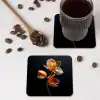 Bloem - Orchidee - Oranje onderzetter kurk middel -sfeer2