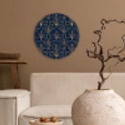Deco - Waaier - Blauw Wandcirkel kunststof plaat 5mm dik klein 188 -sfeer1