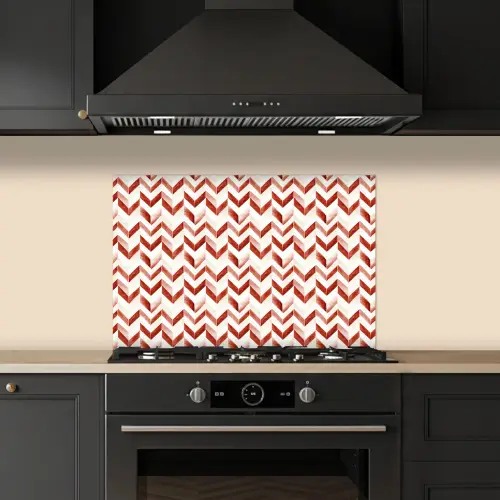 Strepen - Rood - Wit - Patroon keuken achterwand spatscherm klein 900 -sfeer1