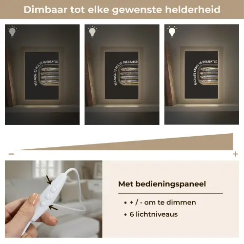 Sardines - Tekst - Vis - Blik Light Box met kabel (Tafellamp) klein -USP_dimbaarNL