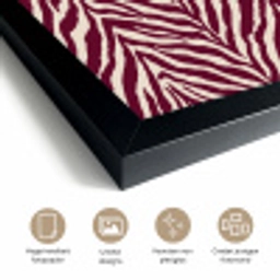Zebra - Motief - Bordeaux - Rood fotolijst zwart zonder passe partout klein 224 -sfeer2