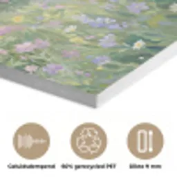 Bloemenveld - Heuvels - Kleurrijk PET vilt klein -closeup_NL