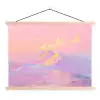 Bergtoppen - Wolken - Dromerig textielposter latten blank klein -3d
