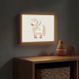 Bohemian - Paard - Beige Light Box met batterij (Wandlamp kind) middel -sfeer5_kind