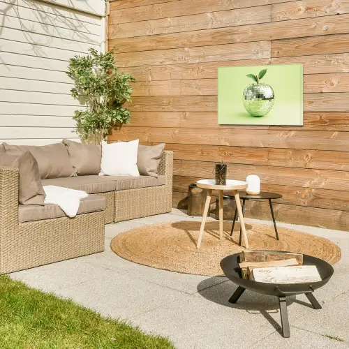 Groen - Disco - Decoratie - Appel Tuinposter op houten frame 2 cm dik klein -sfeer2