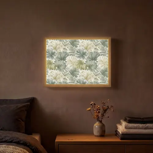 Bladeren - Botanisch - Groen Light Box met batterij (Wandlamp) middel 907 -sfeer4
