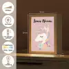 Eenhoorn - Roze - Bloemen Light Box met kabel (Kinderlampje) klein -USP_NL