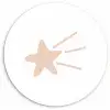 Vallende ster - Pastel - Kinderen - Roze - Kids Wandcirkel kunststof plaat 5mm dik klein -3d