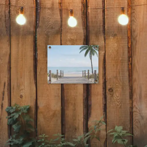 Palmbomen - Pad - Horizon tuinposter los doek klein -sfeer1