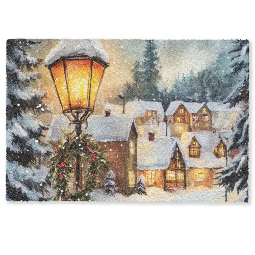 Kerstdorp - Huizen - Sneeuw - Kerst Deurmat klein -zkaufland3d