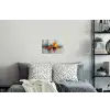 Moderne kunst - Oranje - Grijs - Abstract Muursticker klein -slaapkamer