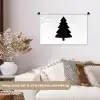 Kerstboom - Zwart - Kerstmis - Feest Wandkleed katoen klein -sfeer1