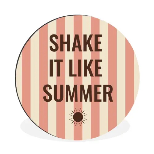 Zomer - Quote - Strepen Wandcirkel aluminium klein -3d